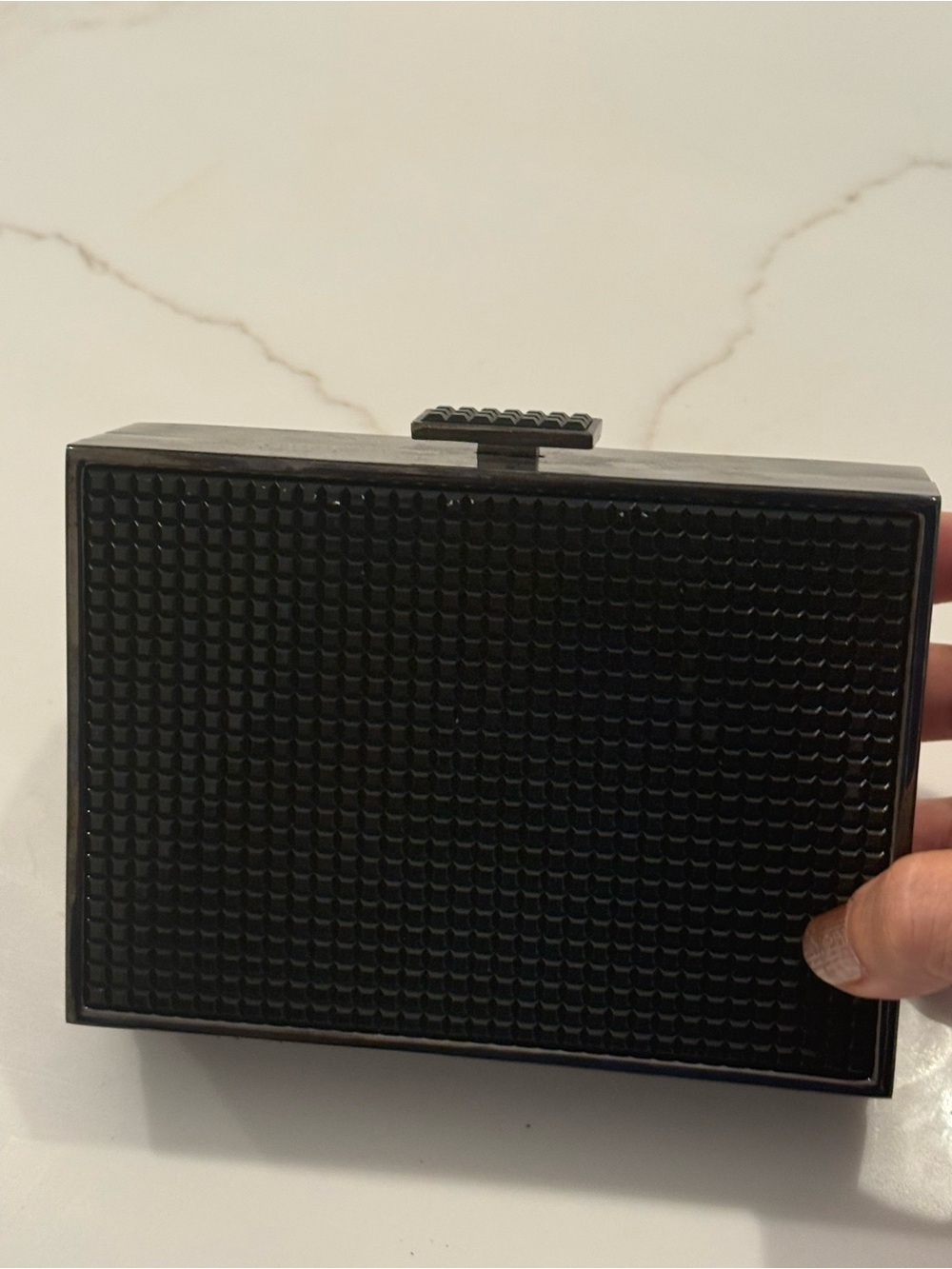 Black Textured Women’s Clutch Bag